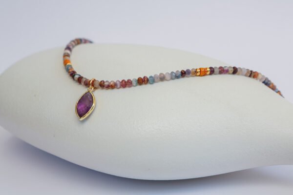 שרשרת אבני אמטיסט, סיטרין, אגת וג׳ספר תליון אמטיסט