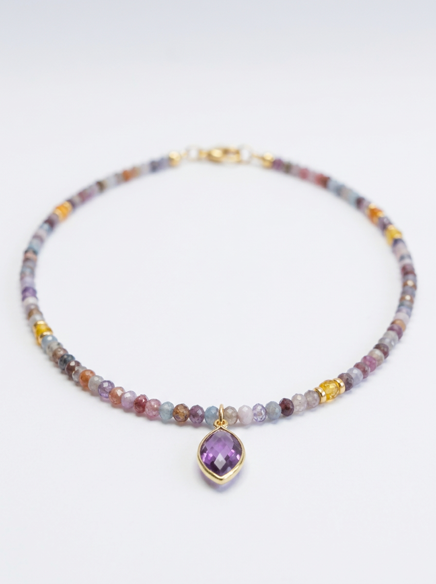 ⁦שרשרת אבני אמטיסט, סיטרין, אגת וג׳ספר תליון אמטיסט⁩ – תמונה ⁦3⁩